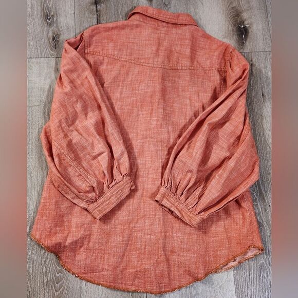 NWT IVY jane Denim Snap Shirt size S - Picture 6 of 9